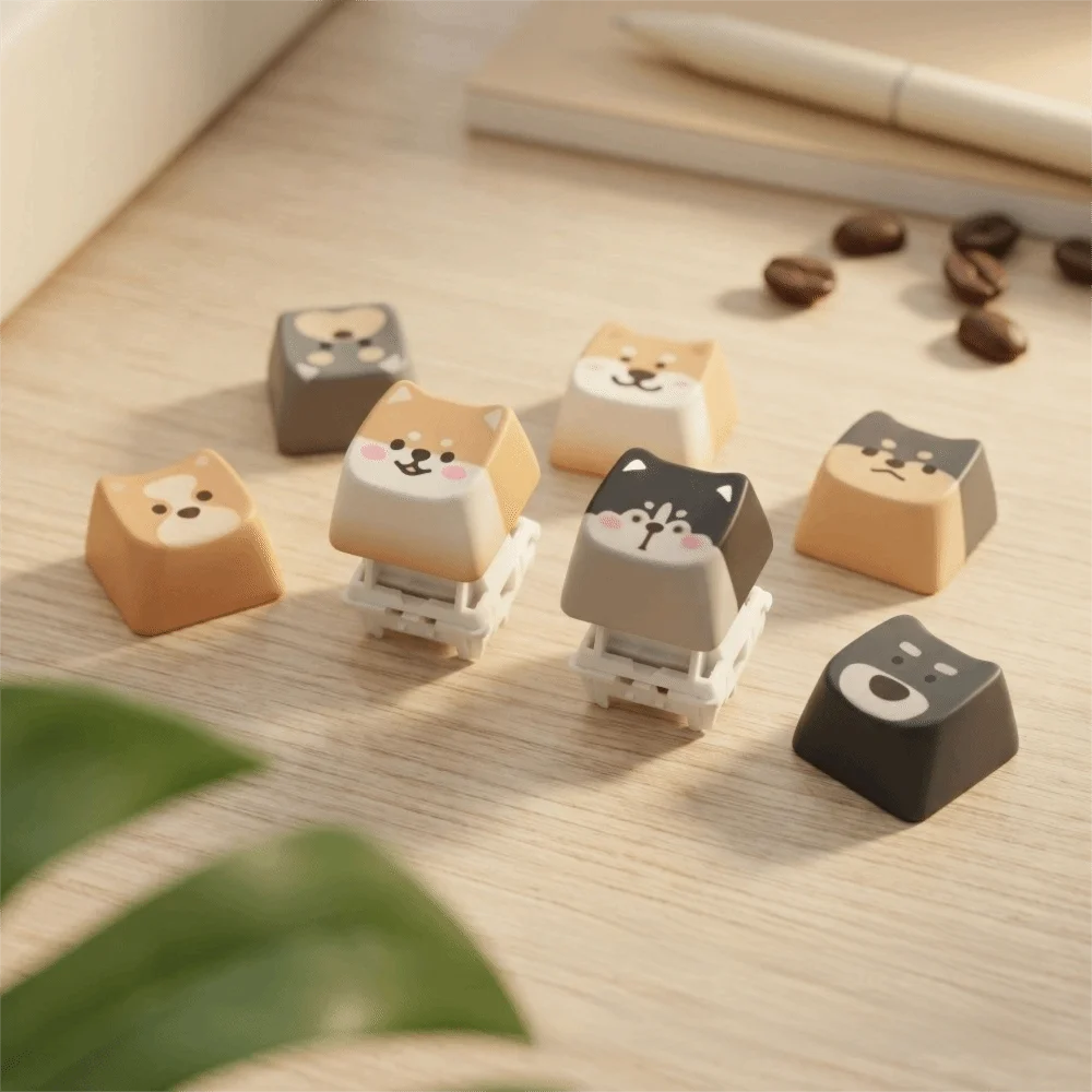 Shiba Inu Keycap Keychain Fidget Toy – Cute Dog Design Fidget Keychain Nixie