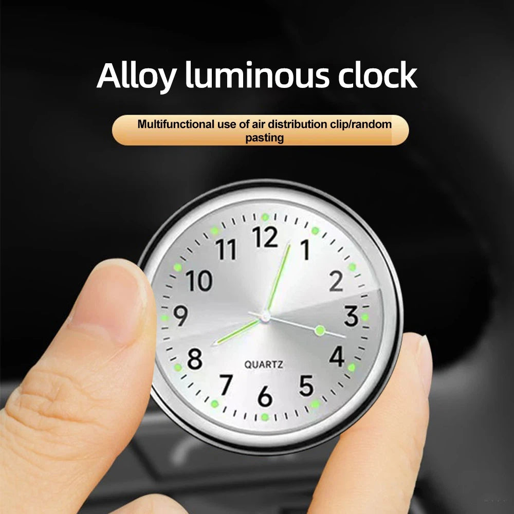Mini Luminous Quartz Car Dashboard Clock – Stick-On Design Car Dashboard Clock Nixie