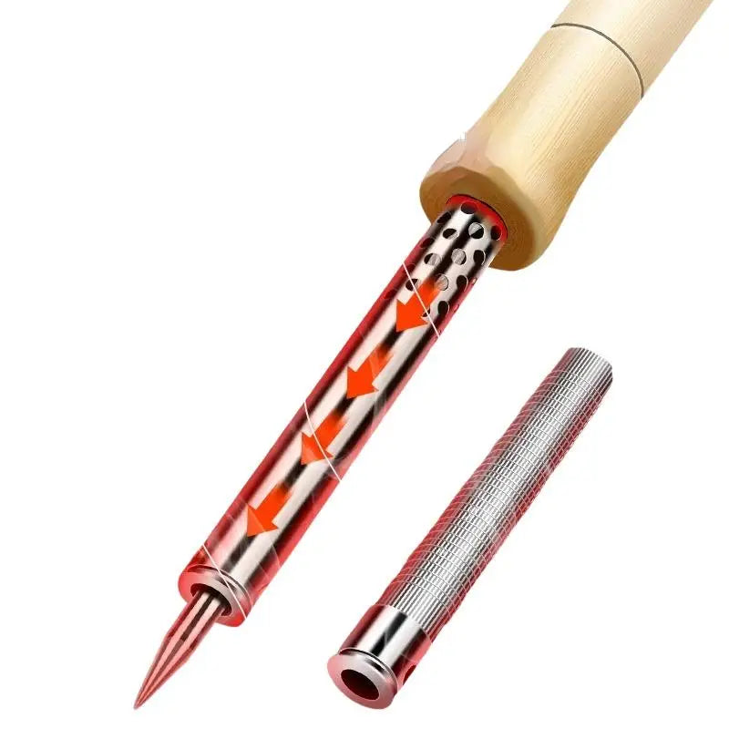 220V Wood Handle Soldering Iron – Adjustable 30W–100W Soldering Iron Nixie