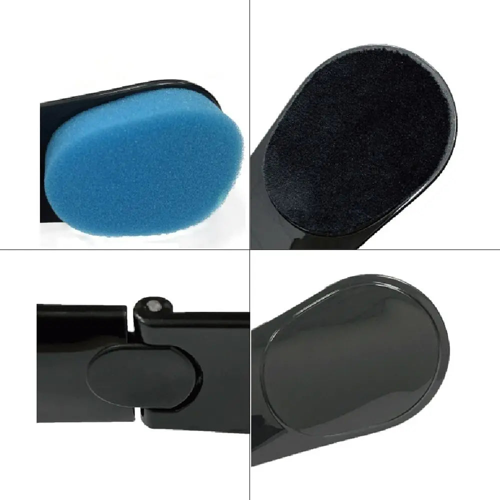 Foldable Back Lotion Applicator Brush – Long Handle Velvet Sponge