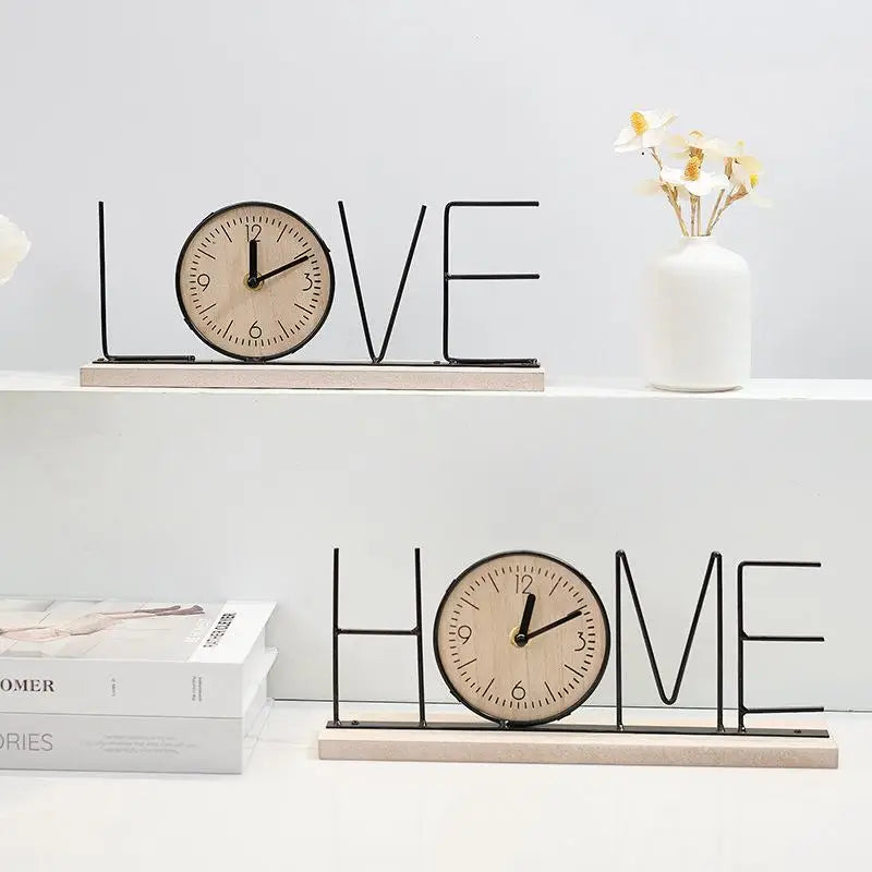 Nordic Wooden Table Clock – Minimalist Home Décor Piece