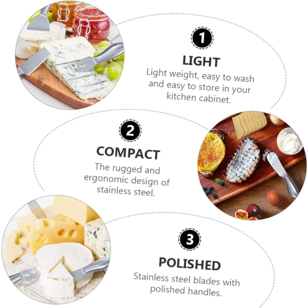 6-Piece Stainless Steel Cheese & Butter Slicer Cutter Set Cheese Knife Set Nixie