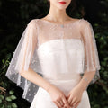 Lace Bridal Pearl Cape Shawl – Sheer Jewel Collar Wrap for Women Bridal Cape Shawl Nixie Style 1