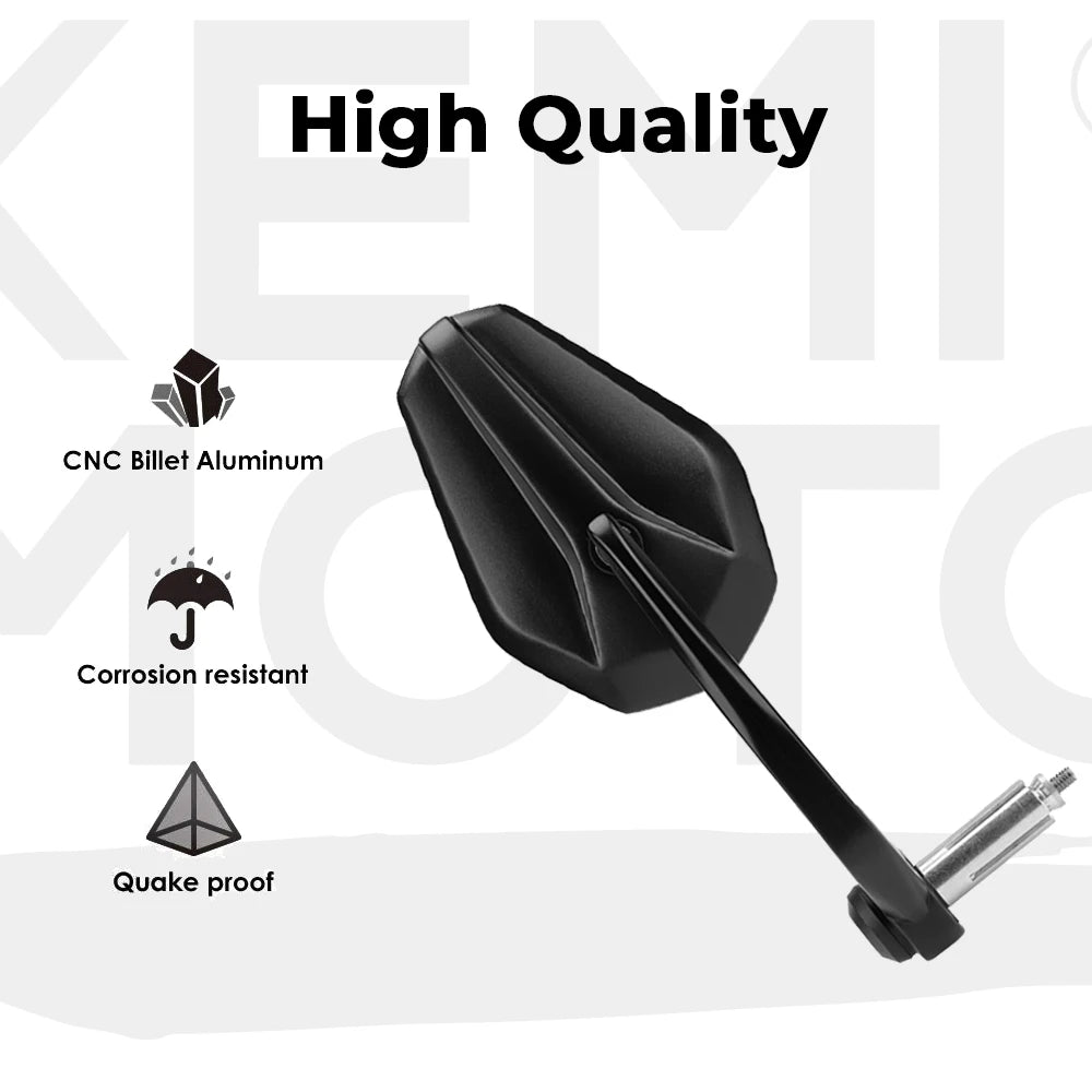 E-Mark Bar End Mirrors 7/8" CNC Aluminum 360° Adjustable Motorcycle Motorcycle Bar End Mirrors Nixie