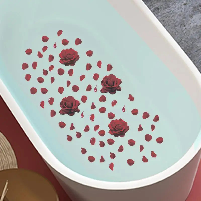 Floral Bathtub Decal Set – Removable Waterproof PVC Sticker 6pc Wall Decal Sticker Nixie