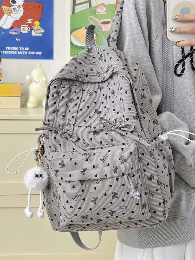 Retro Corduroy Backpack for Women – Stylish School Bag Corduroy Backpack Nixie