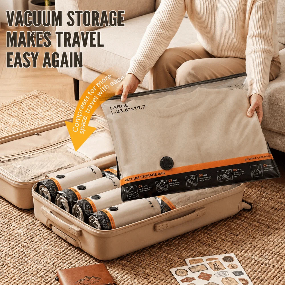 Vacuum Storage Bags – No-Pump Space-Saving Compression Bags