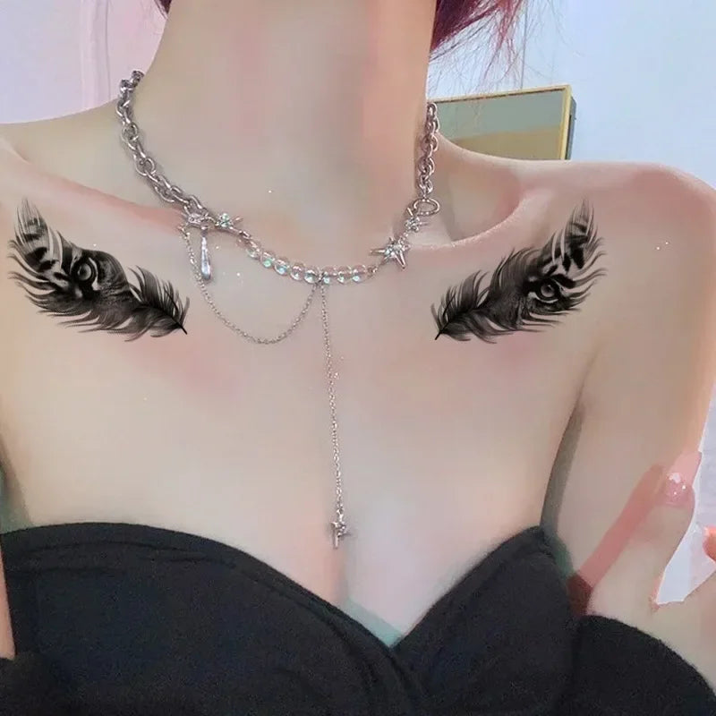 Mandala Henna Whale Feather Temporary Tattoo Stickers | Body Art Temporary Tattoo Sticker Nixie