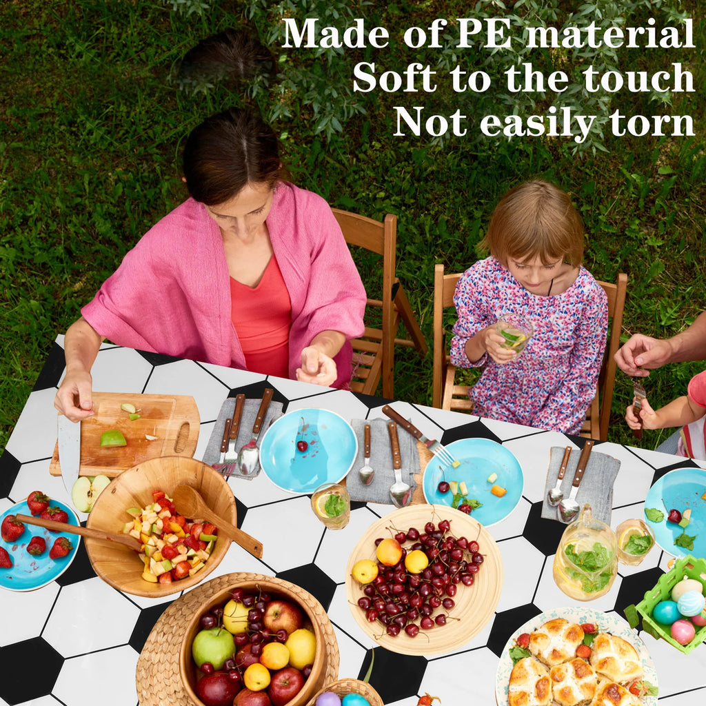 6Pcs Soccer Party Tablecloths – Waterproof Rectangle Covers Party Tablecloth Set Nixie