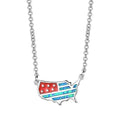 American Map Fire Opal Pendant Necklace | Gold Filled Choker Pendant Necklace Nixie Blue Zinc
