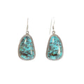 Vintage Silver Turquoise Zircon Hook Dangle Earrings for Women Dangle Earrings Nixie Blue