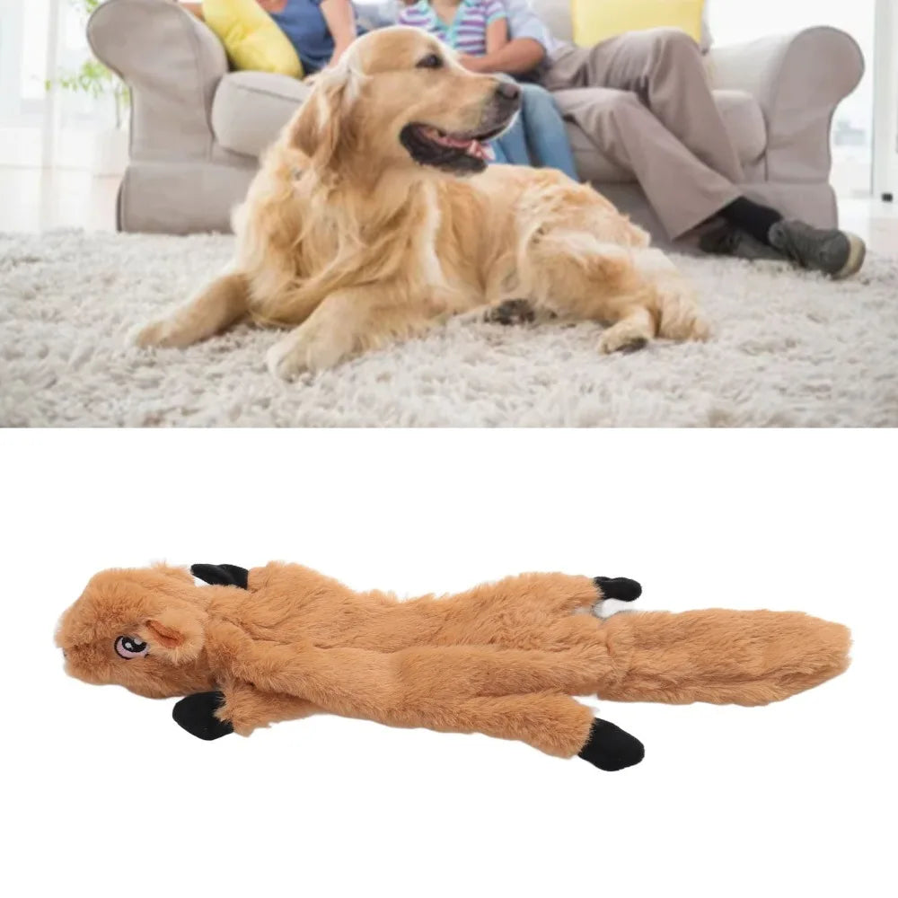 Squeaky Flat Plush Dog Chew Toy – Animal Shape, Dental Clean Dog Chew Toy Nixie