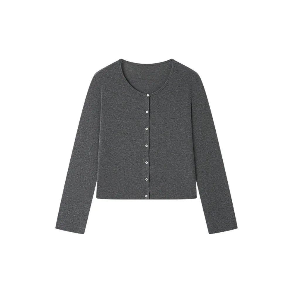 Women's Single Breasted Long Sleeve Knit Cardigan