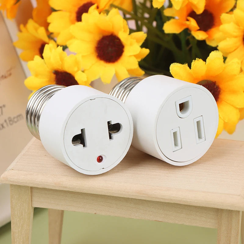 E26 E27 B22 Lamp Holder to US/EU Power Plug Adapter Lamp Socket Adapter Nixie
