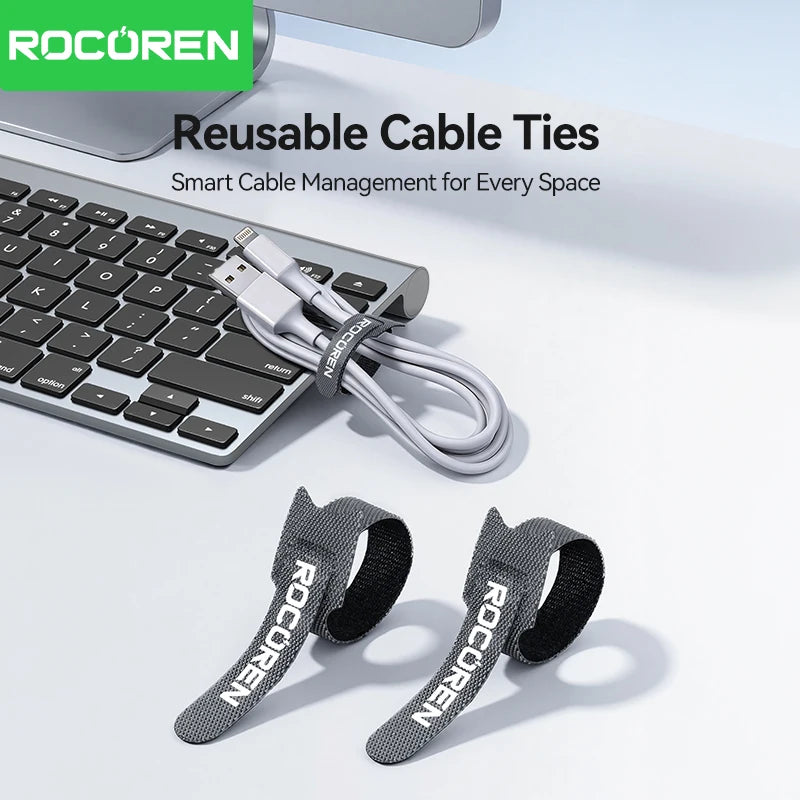 Rocoren 40Pcs Cable Organizer Wire Winder & Cord Ties