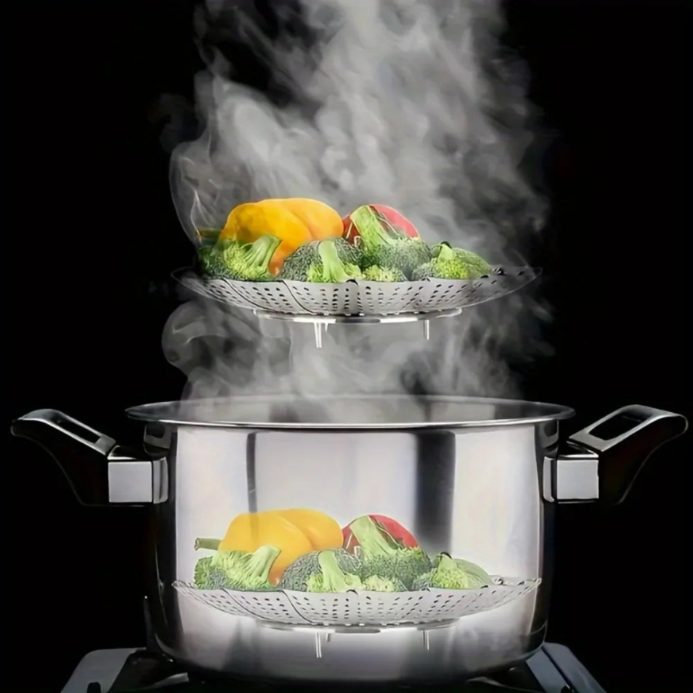 Expandable Stainless Steel Vegetable Steamer Basket & Air Fryer Liner Steamer Basket Nixie