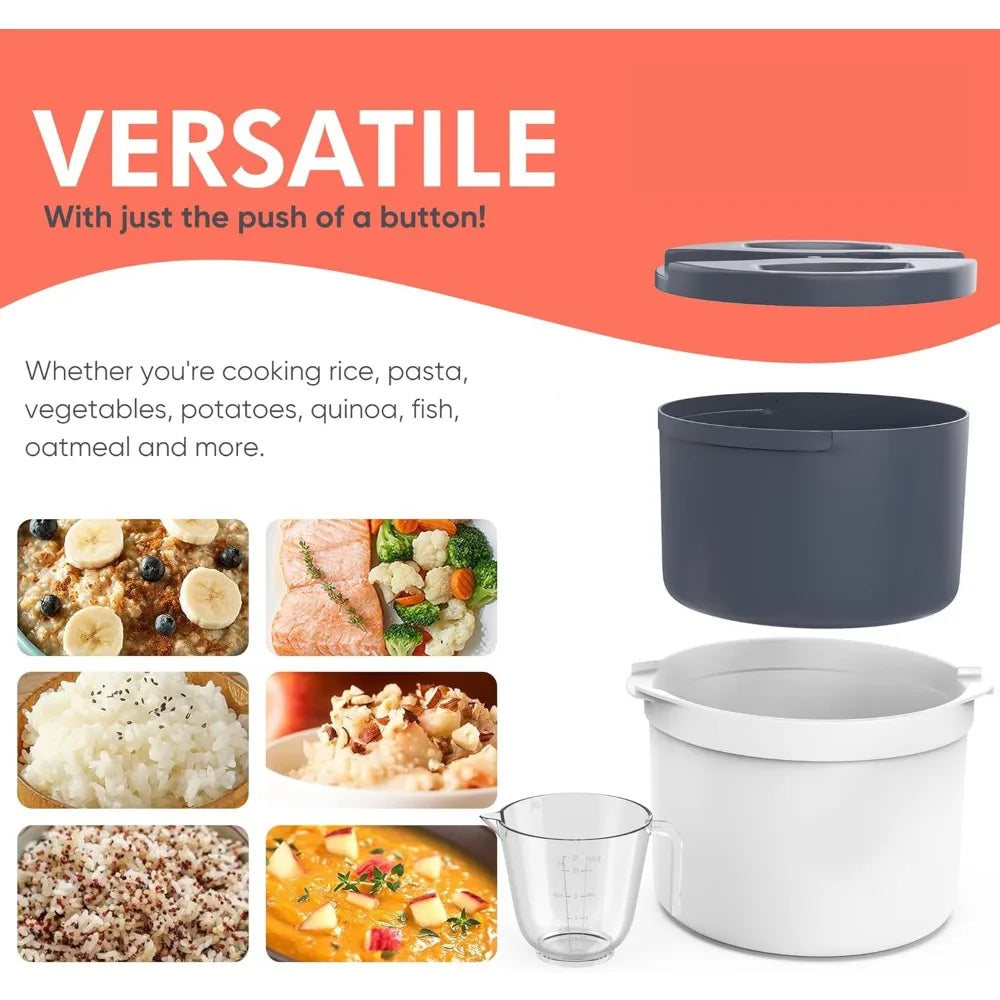 Microwave Rice & Pasta Cooker Steamer with Strainer, 2L