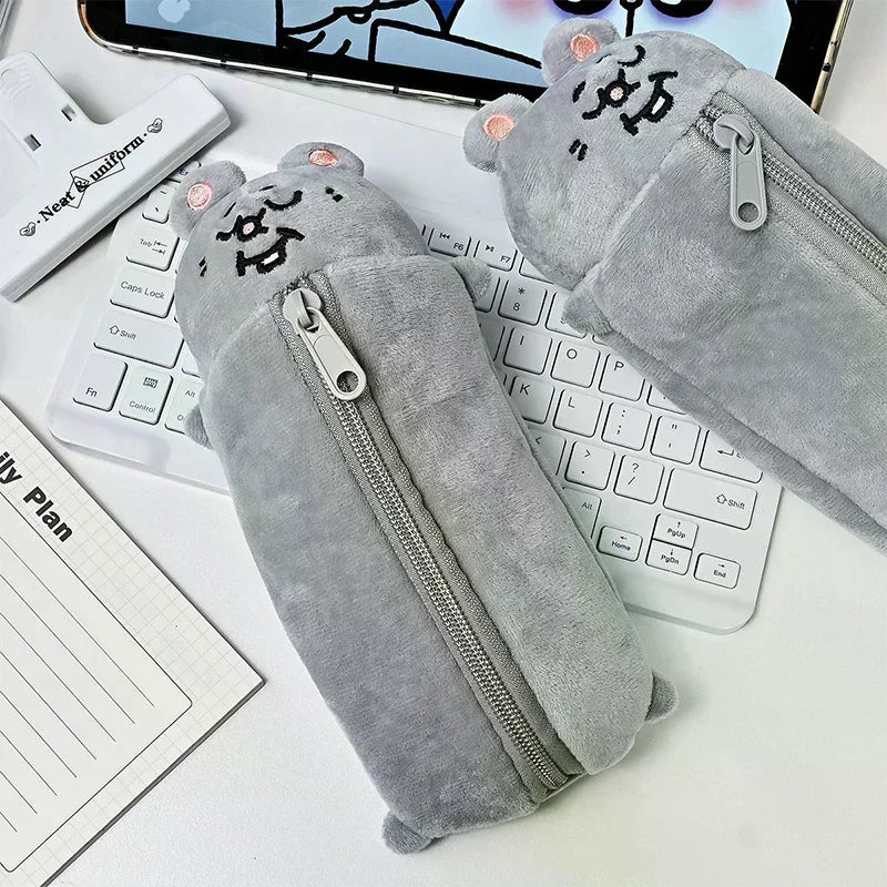 Cute Mouse Plush Pencil Case – Large Capacity Stationery Bag Plush Pencil Case Nixie