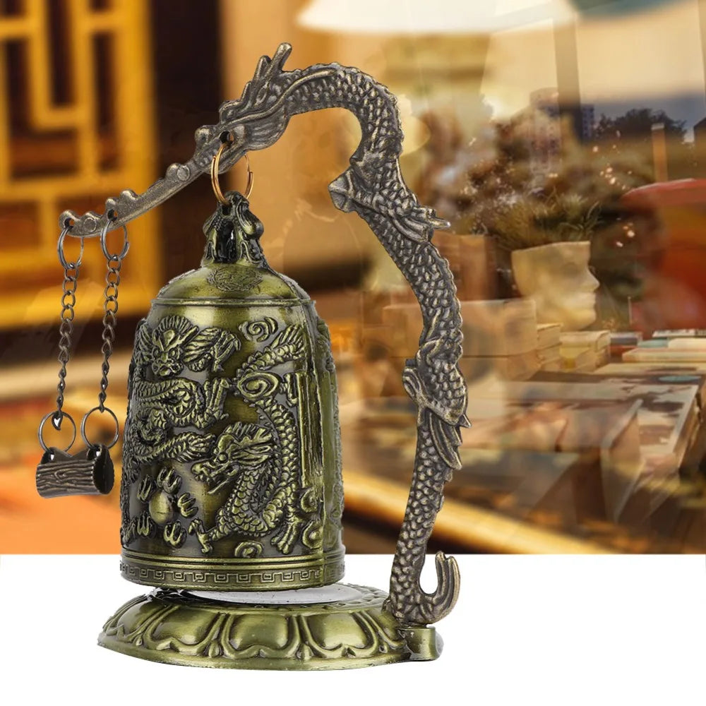 Bronze Dragon Bell Alloy Buddhist Bell Statue Home Decor Decorative Bell Statue Nixie