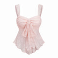 Lace Camisole Crop Vest | Sweetheart Neck Backless Top S-XL Lace Crop Vest Nixie Pink XL