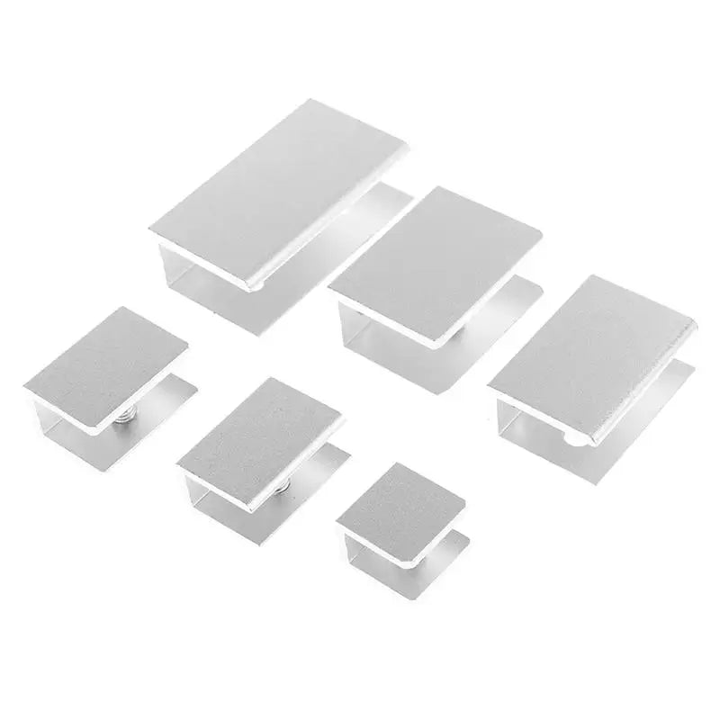 4PCS Square Aluminum Glass Clamps Shelf Clip Bracket 5–12mm Glass Shelf Clamps Nixie
