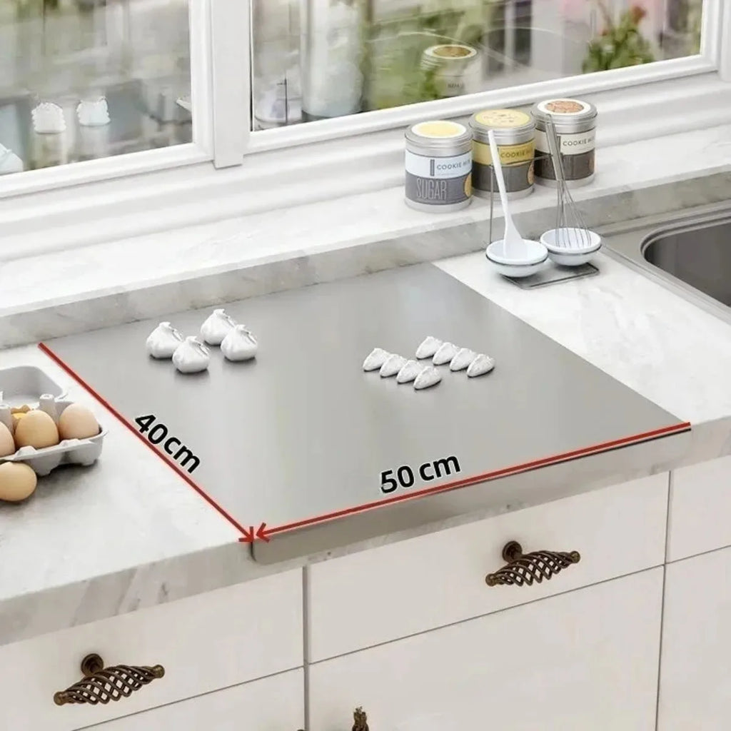 304 Stainless Steel Cutting Board – Non-Slip Raised Edge Stainless Steel Cutting Board Nixie