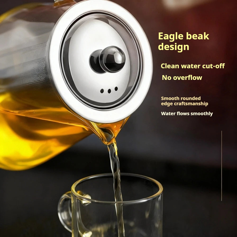 Glass Teapot with Stainless Steel Infuser – Loose Leaf & Blooming Glass Teapot Nixie