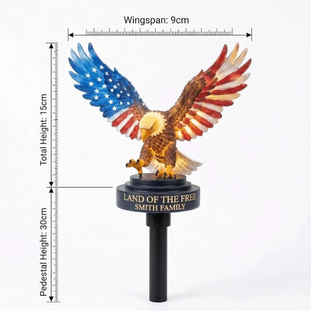 Solar LED Eagle Garden Stake Light – Patriotic Outdoor Décor Solar Garden Stake Light Nixie