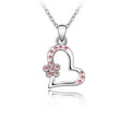 Women's Green Crystal Heart Pendant Necklace | Gift Pendant Necklace Nixie Pink