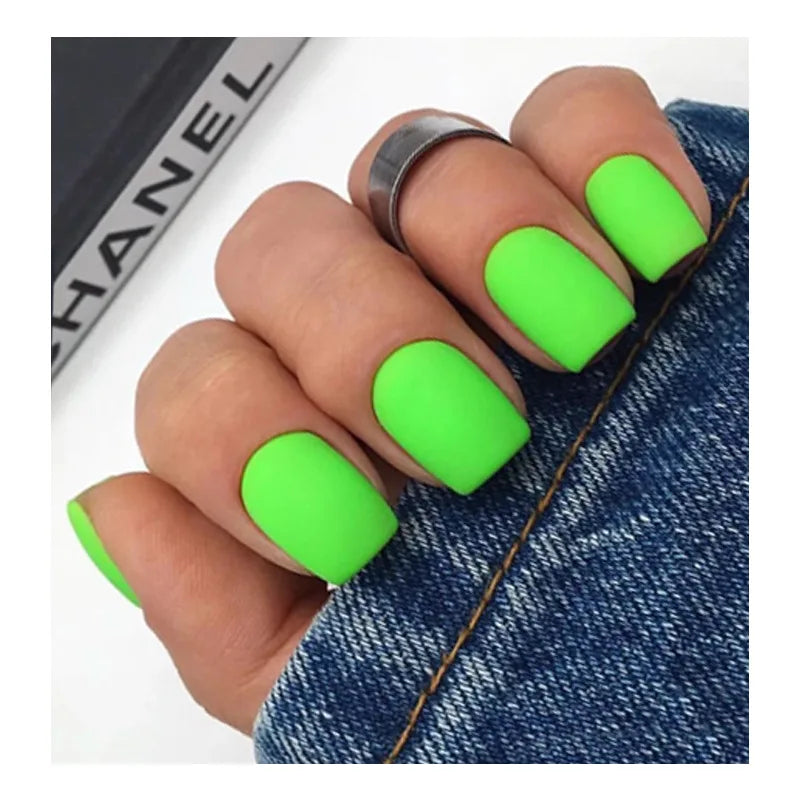 24Pcs Short Square Press On Nails – Full Cover Acrylic Tips