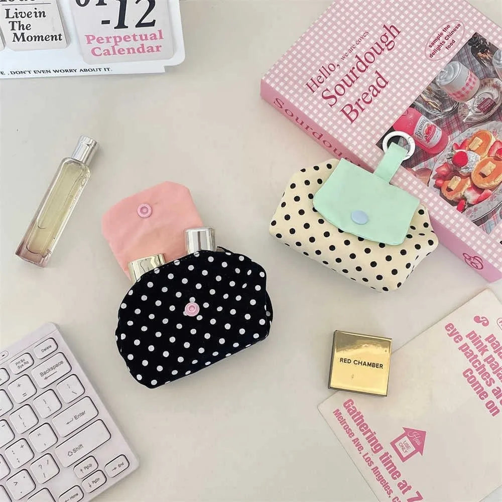 Mini Earphone Coin Pouch – Snap Button Polyester Storage Bag