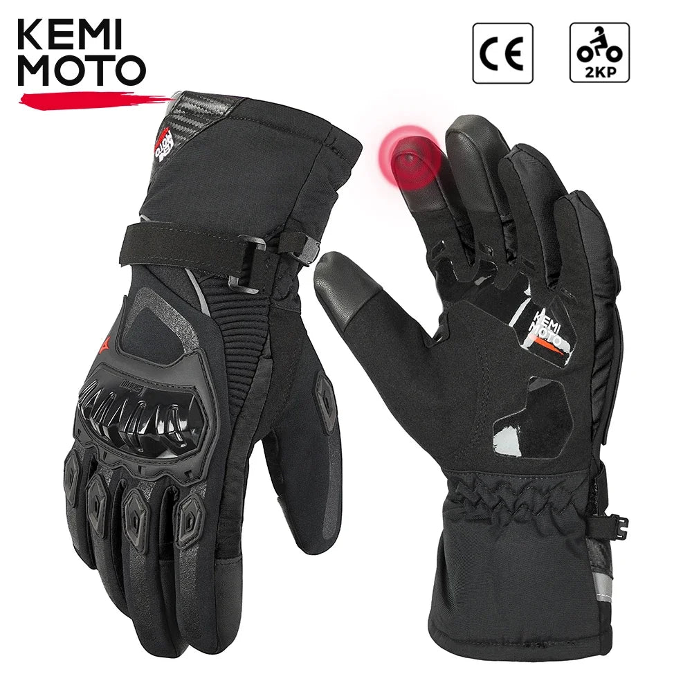KEMiMOTO Winter Motorcycle Gloves – Waterproof & CE Rated Motorcycle Gloves Nixie
