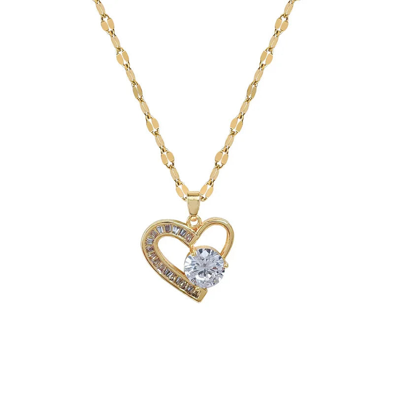 Women's Heart Pendant Necklace | Gold Minimalist Choker Pendant Necklace Nixie