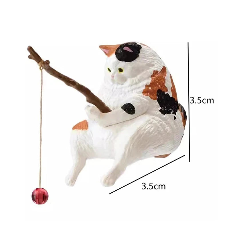 Fishing Cat Figurine Aquarium Micro-Landscape Resin Ornament Resin Figurine Ornament Nixie
