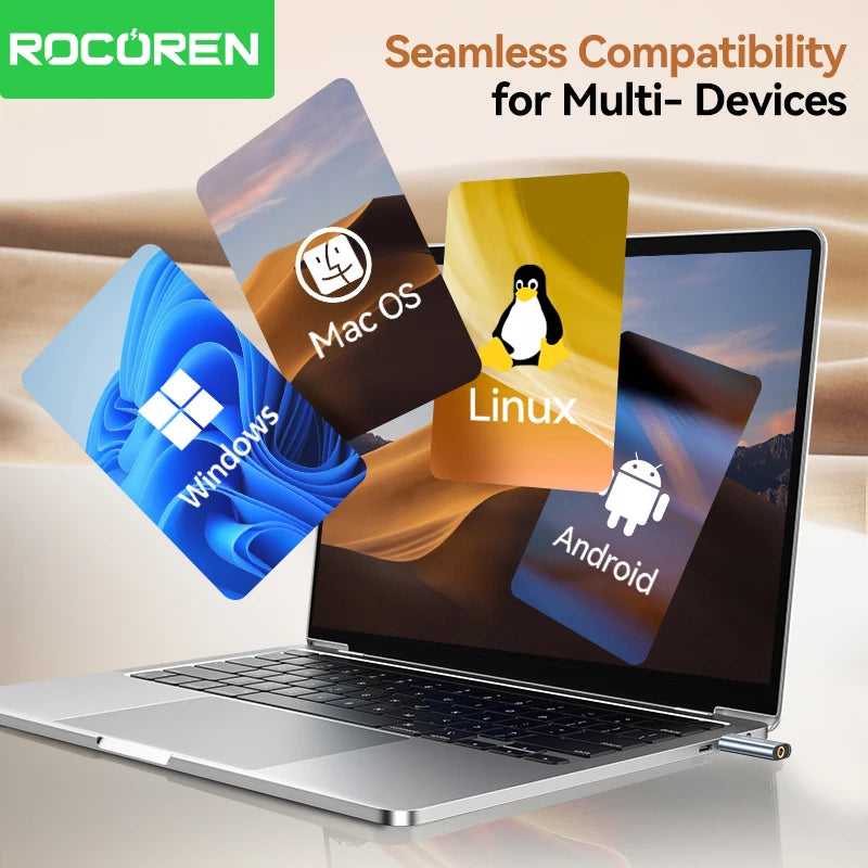 Rocoren USB to 3.5mm Sound Card Adapter – Headphone & Mic