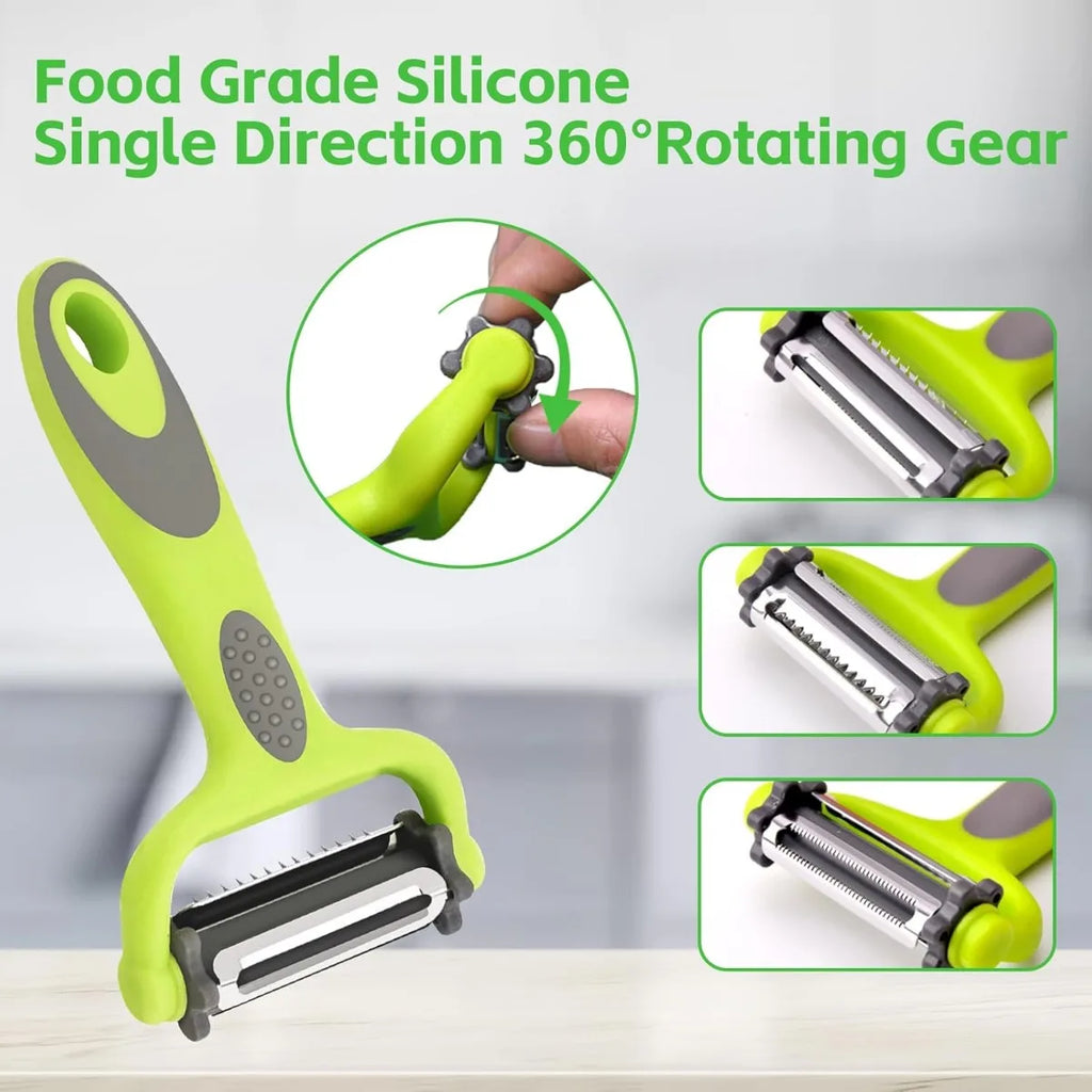 3-in-1 Julienne Serrated Vegetable Peeler Set – Kitchen Tool Vegetable Peeler Set Nixie