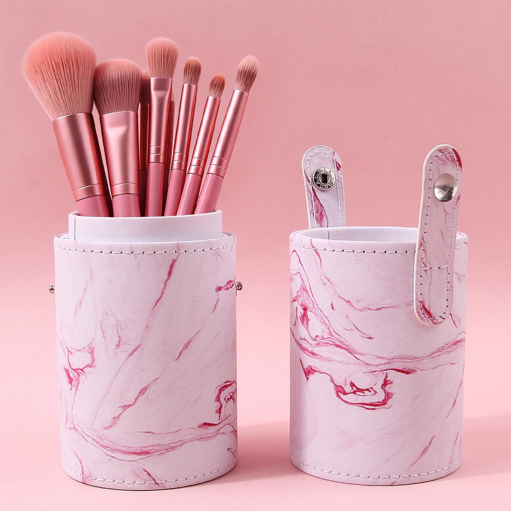 PU Leather Makeup Brush Holder Waterproof Travel Cylinder Bag Makeup Brush Holder Nixie