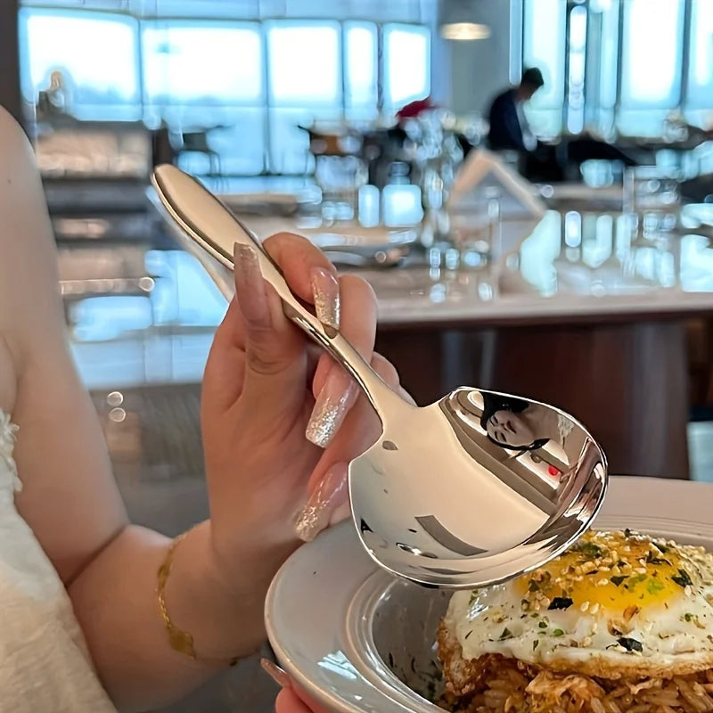 Nixie 2-Piece Oversized Stainless Steel Long Handle Spoons Serving Spoon Set Nixie