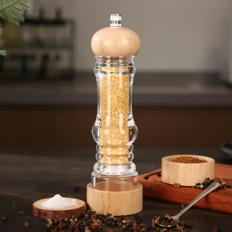 Acrylic & Oak Salt & Pepper Grinder – Adjustable Coarseness