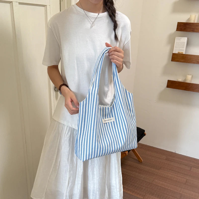 Japanese Striped Women's Shoulder Crossbody Tote Bag Women's Shoulder Bag Nixie