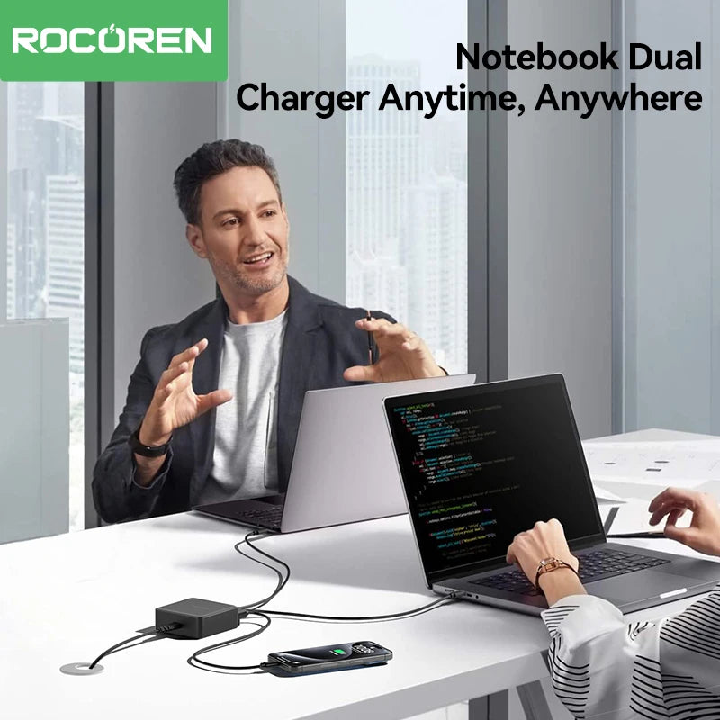 Rocoren 150W 6-Port USB-C Desktop Fast Charging Station Multi-Port USB-C Charger Nixie