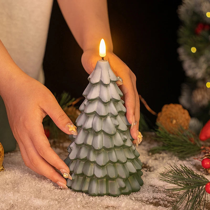 Christmas Tree Flameless LED Candle | 3D Flame, Battery Operated Flameless LED Candle Nixie