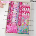 Girls Colorful Elastic Hair Accessories Set – Bows & Clips Girls Hair Accessories Nixie 870Pcs
