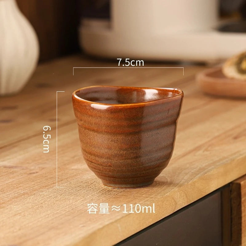 Japanese Rough Pottery Ceramic Cup – Retro Kung Fu Tea Mug 110ml Ceramic Tea Mug Nixie