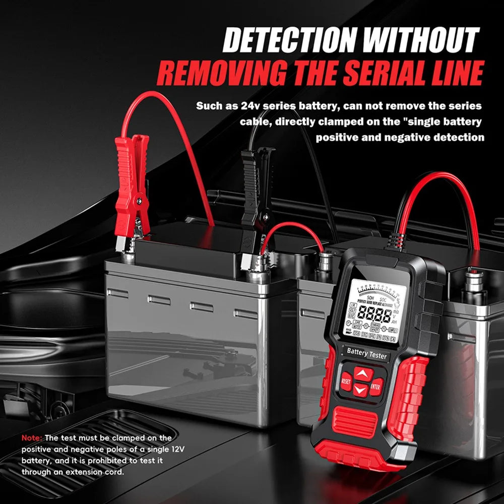 12V & 24V Car Battery Tester LCD | 3-400AH CCA Analyzer Battery Analyzer Tester Nixie