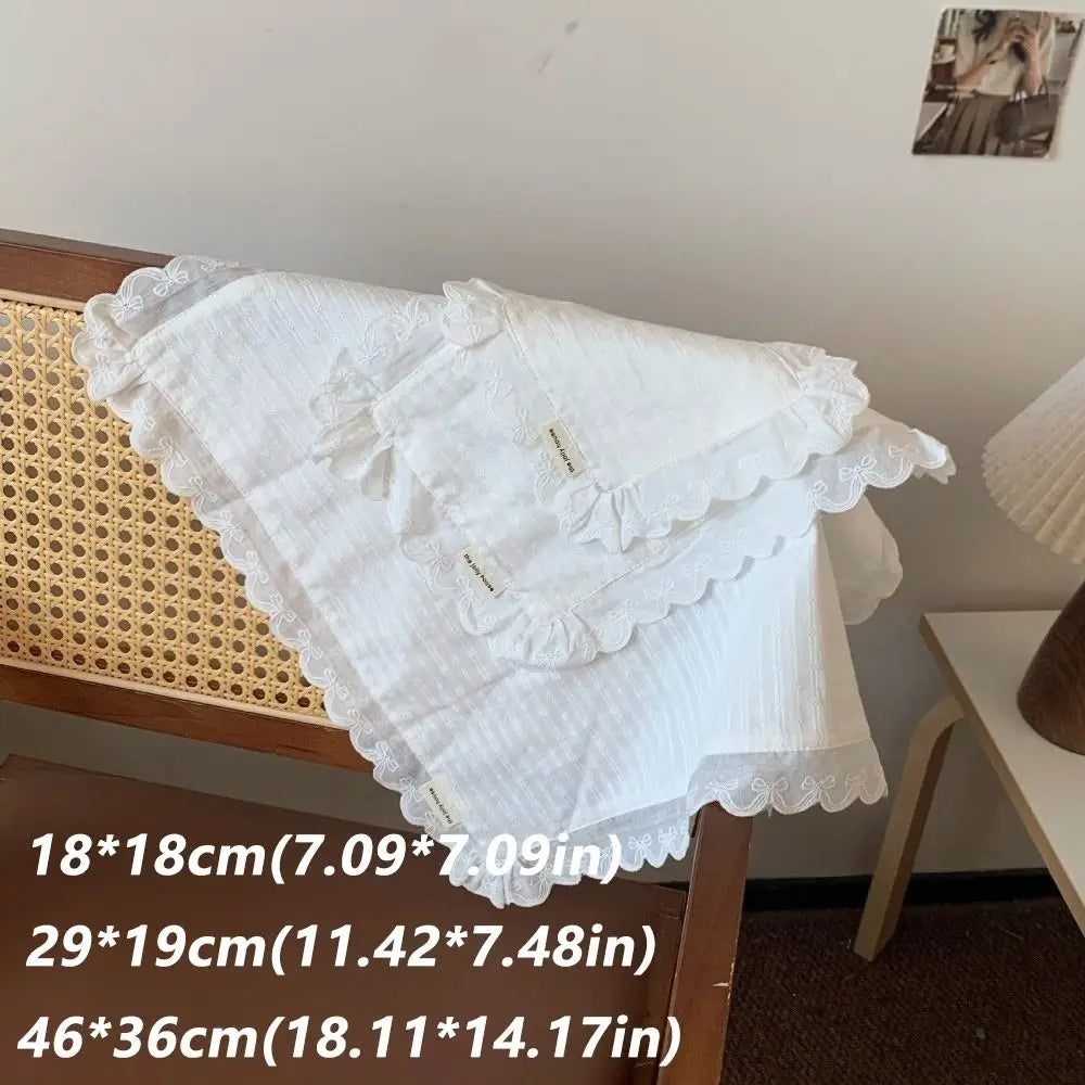 Korean Style Lace Ruffle Placemat – 100% Cotton Coaster Lace Ruffle Placemat Nixie