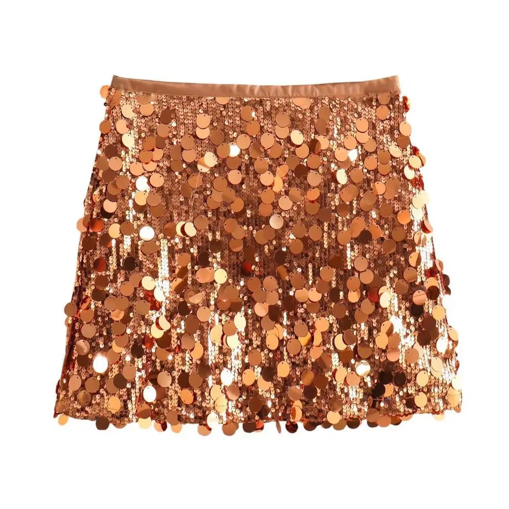 High Waist Sequin Mini Skirt A-Line Party Club Skirt Women Sequin Mini Skirt Nixie