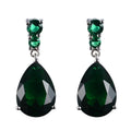 Women's Crystal Teardrop Drop Earrings – Wedding & Party Jewelry Drop Dangle Earrings Nixie Green