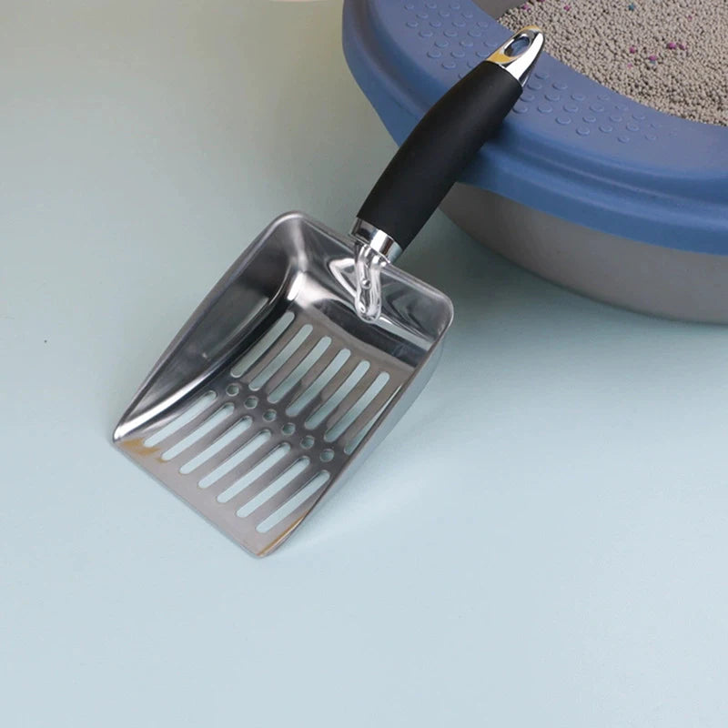 Stainless Steel Cat Litter Scoop – Long Handle Pet Cleaning Tool Cat Litter Scoop Nixie