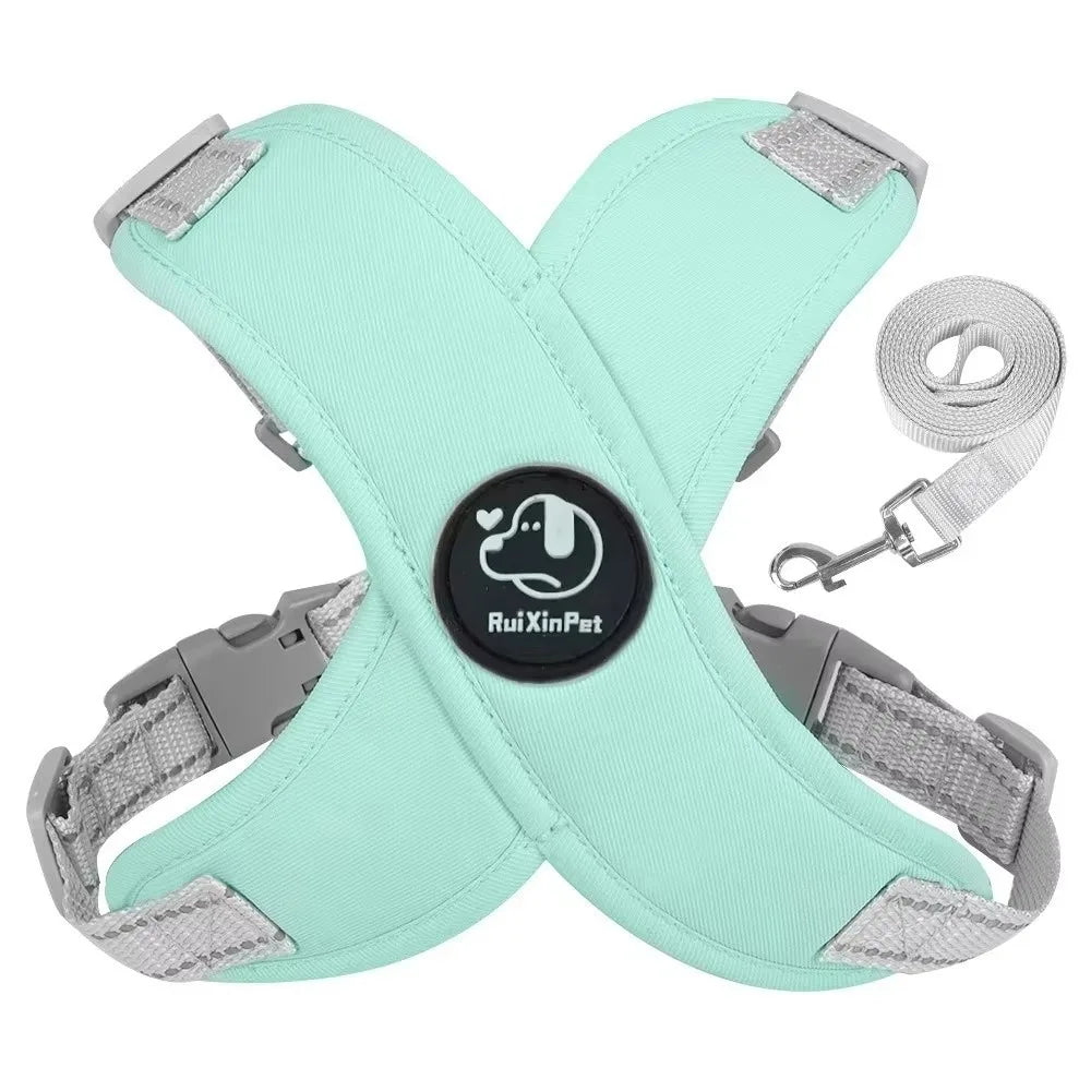 Reflective Dog Harness & Leash Set | Adjustable, Quick Release Dog Harness Set Nixie Green M